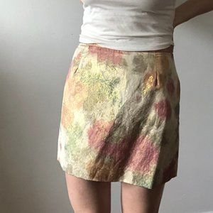 Shiny Gold & Watercolour Mini Skirt